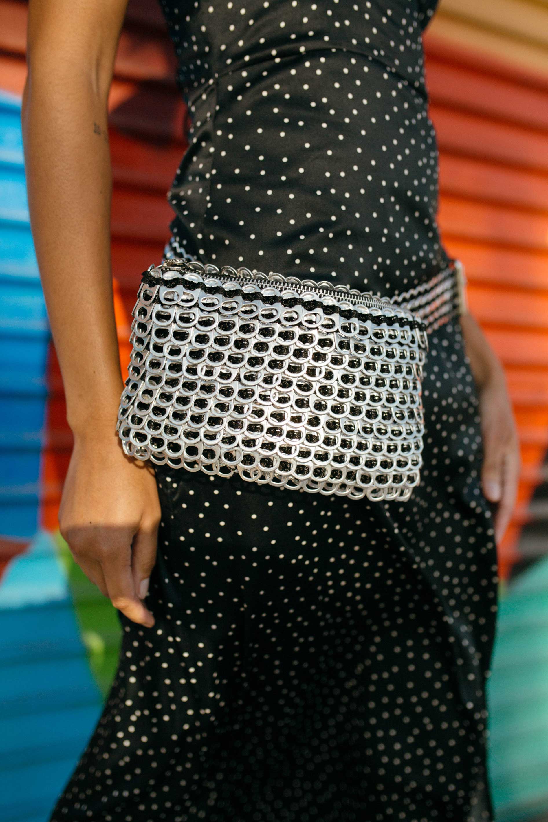 Chain Strap Purse 'Lenilda' Chainmail Bag from Pop Tabs - Escama Black | Escama Studio